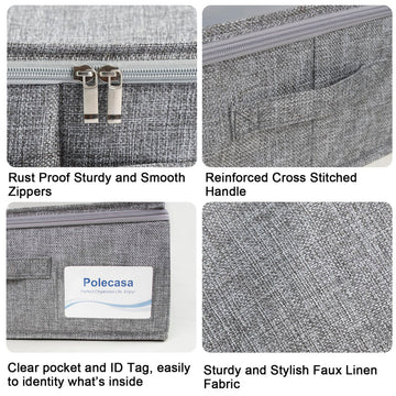 2 Pack Underbed Storage Container with Fabric Lid and Sidewalls