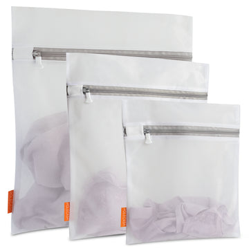 Mesh Laundry Bags with Sturdy Zipper for Delicates - 3 Pack