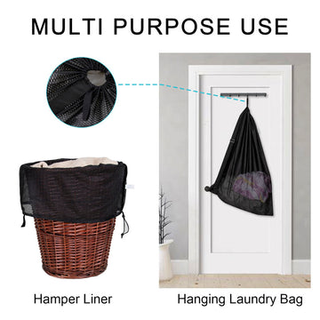 2 Pack Extra Large Mesh Laundry Bag with Carry Strap